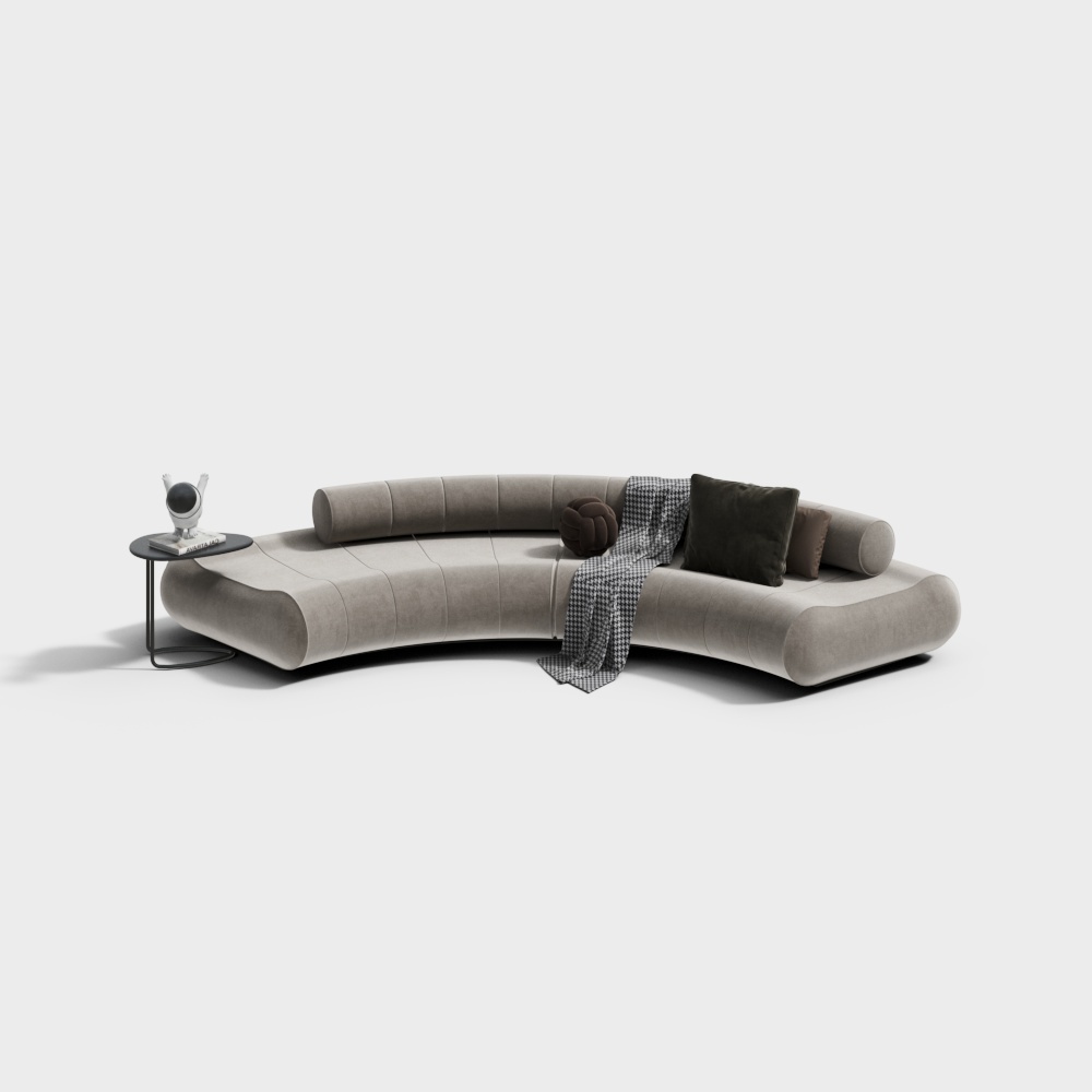 现代弧形多人沙发3D模型