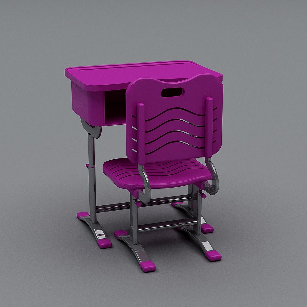 粉色桌椅3D模型