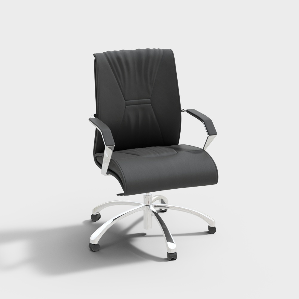  精一家具 CH-010B  现代商务 办公皮椅3D模型