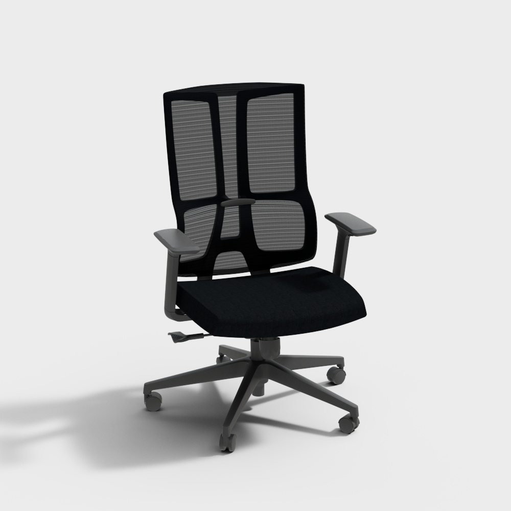 优百丽家具 U-040B 现代简约 办公椅3D模型