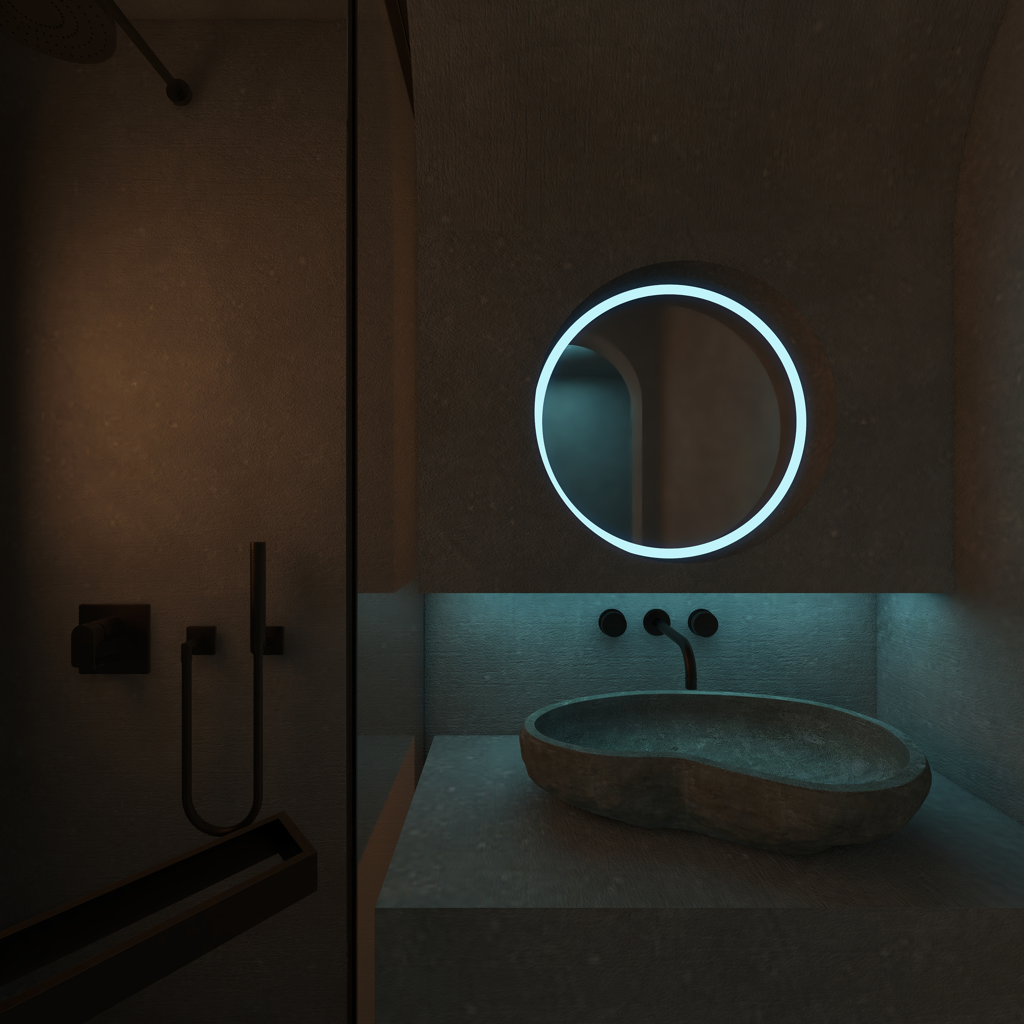 熬暖酱-阳光100A10座日式赛博朋克民宿一层4号房卫生间装修效果图第3张