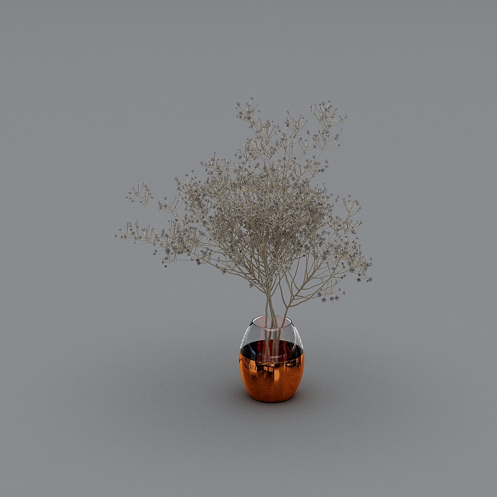 咖啡-干花摆件3D模型