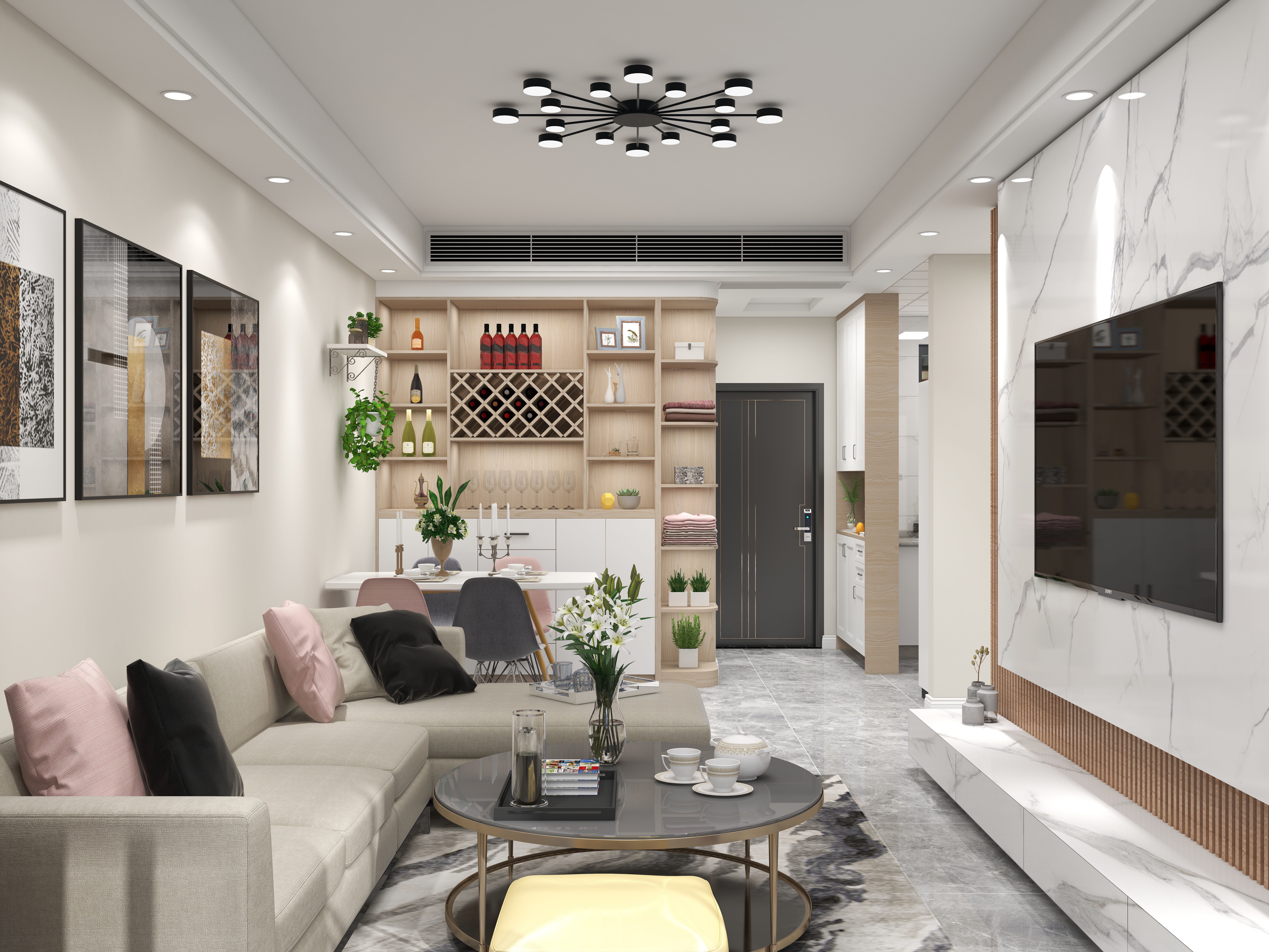 设计--王-德信海德公园83.00㎡A2’3室2厅1卫1厨-装修设计方案