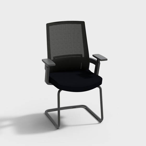 Chic Black Office Chair 3D Model