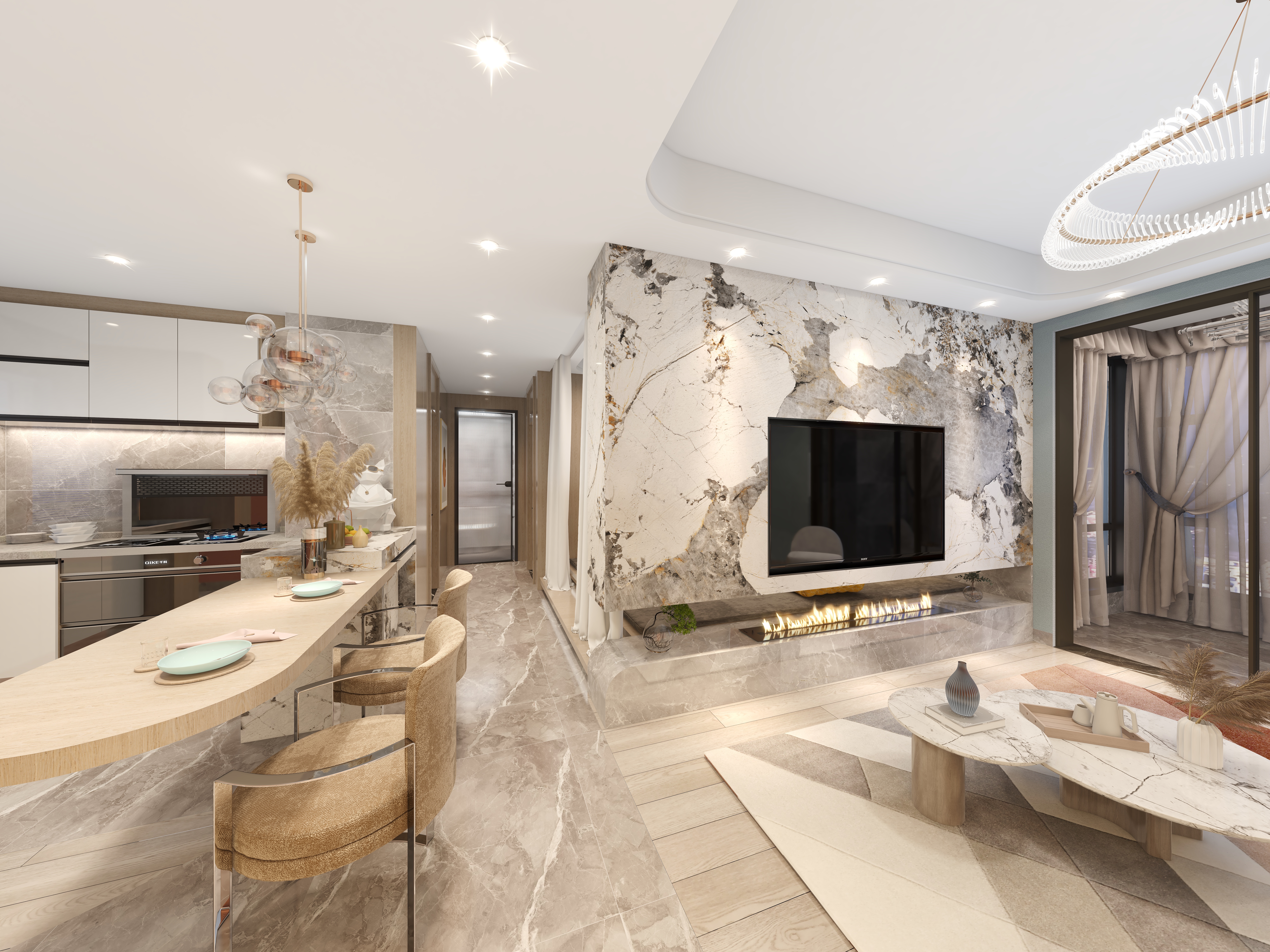 黄宇-德信海德公园83.00㎡A2’3室2厅1卫1厨-装修设计方案