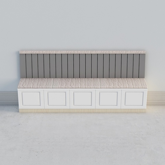 Wood Booth Seating 3D Model for Cozy Dining