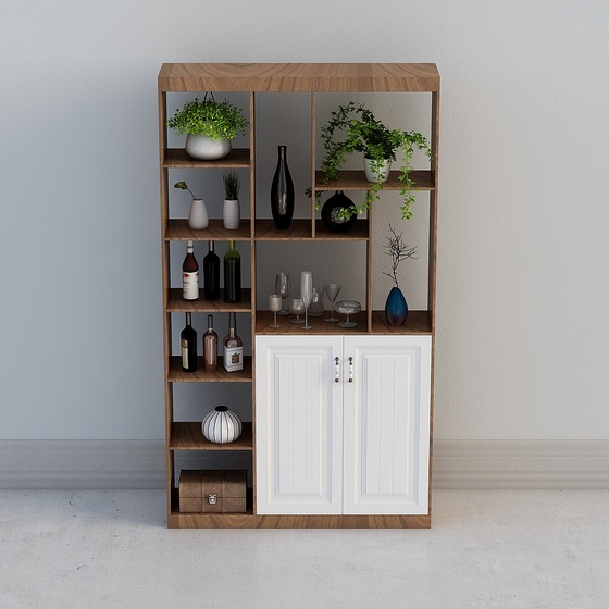 Farmhouse Partition Cabinet,Earth color