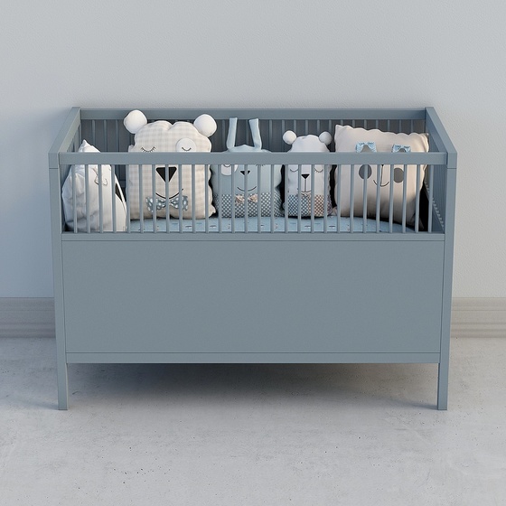 Modern Minimalist Asian Cribs,Blue+White