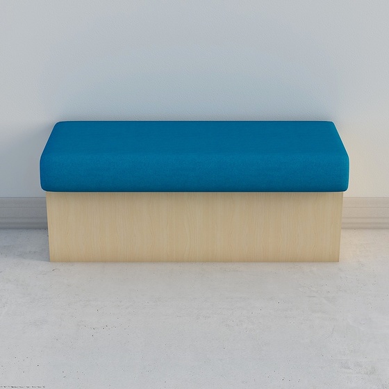 Blue Booth Seating 3D Model for Cozy Dining Areas