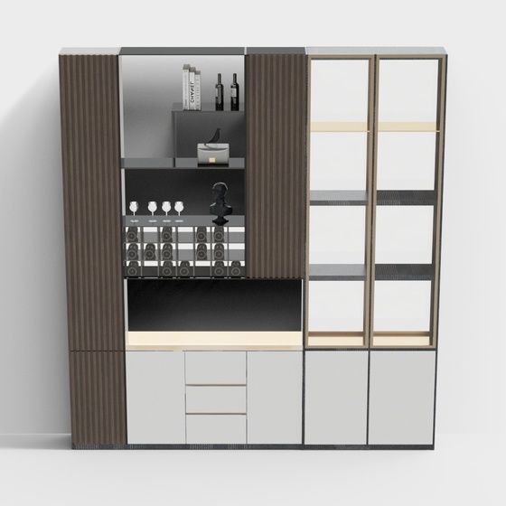 Modern Partition Cabinet,Earth color