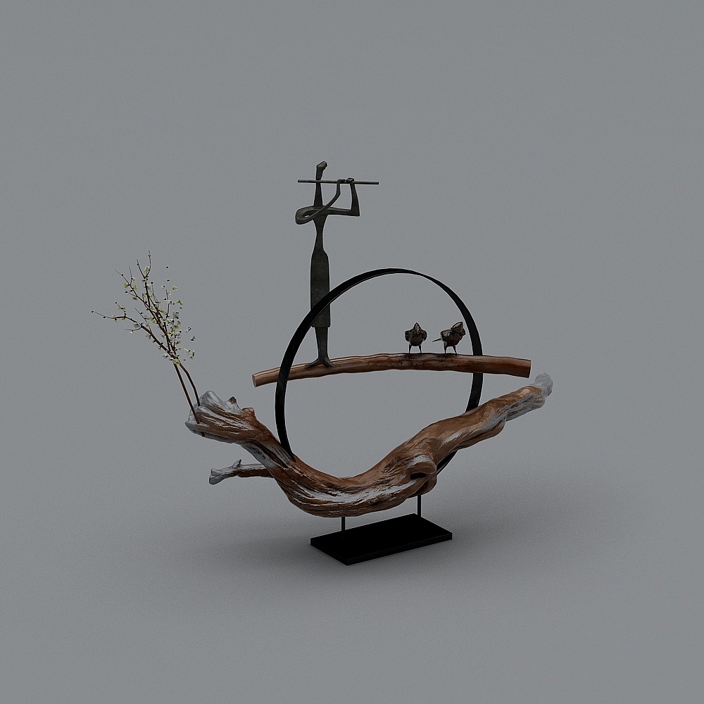 海容-董事长室-木雕3D模型