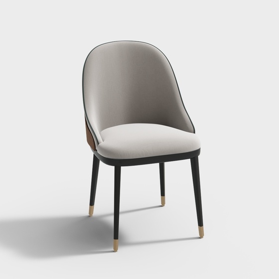 Modern Light Luxury Dining Chair 3D Model