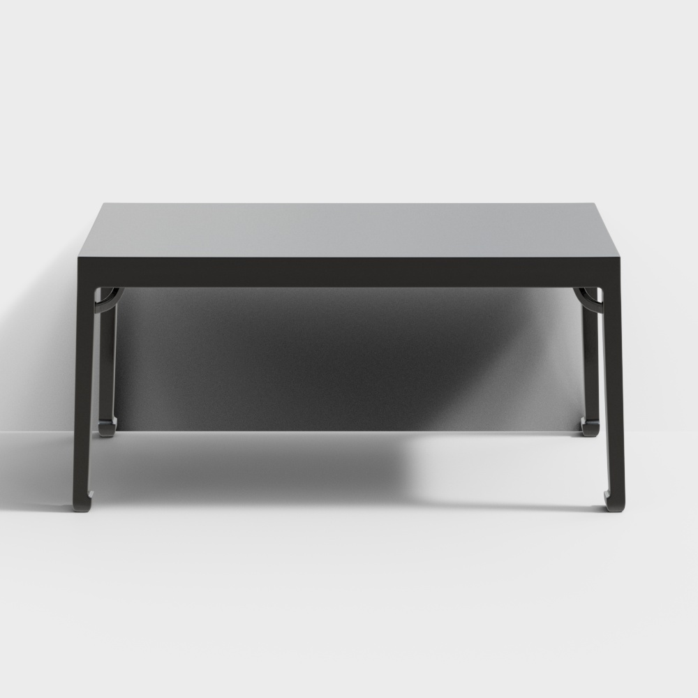 四面平霸王枨画桌（紫光檀）3D模型