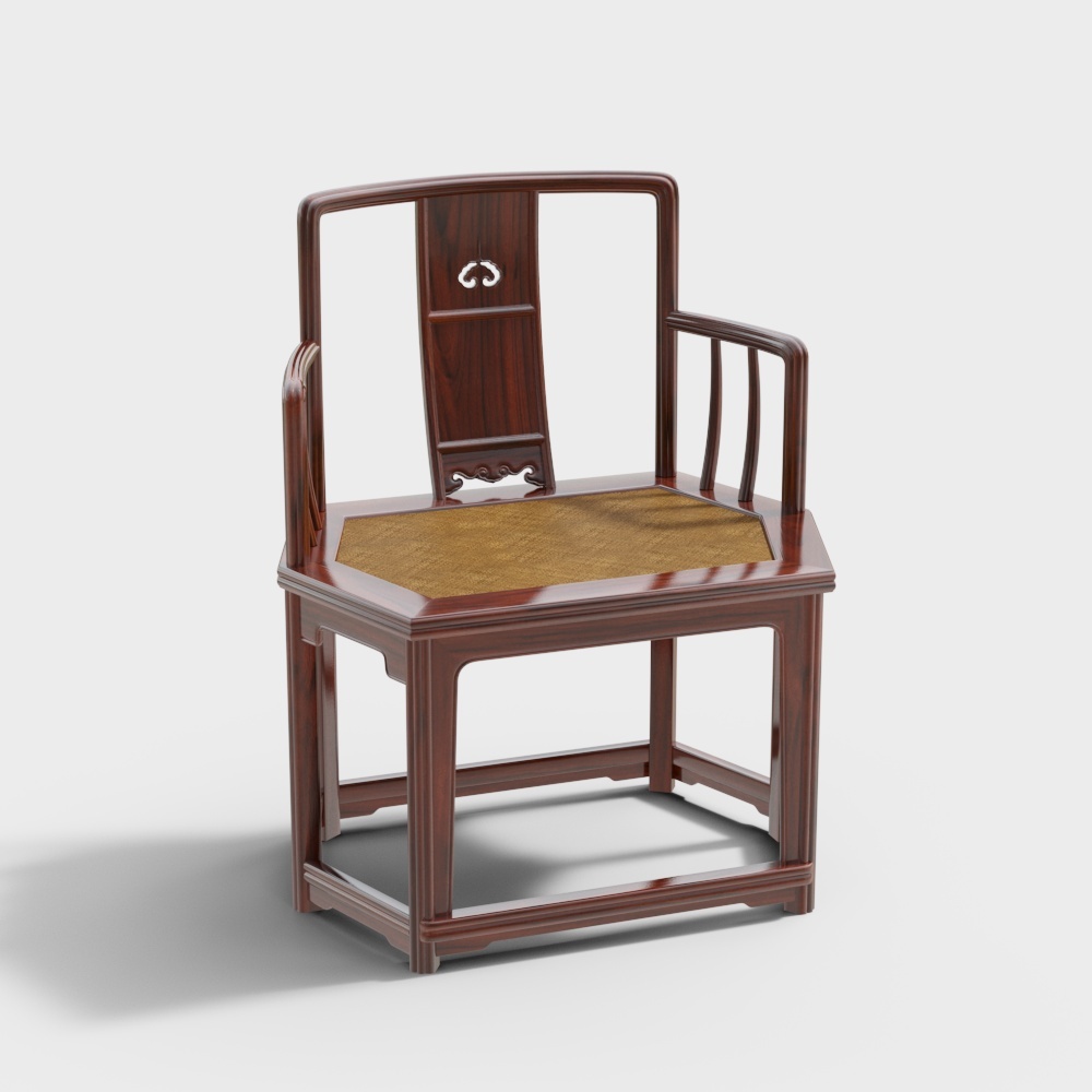 六方扶手椅（奥氏黄檀 白酸枝）3D模型