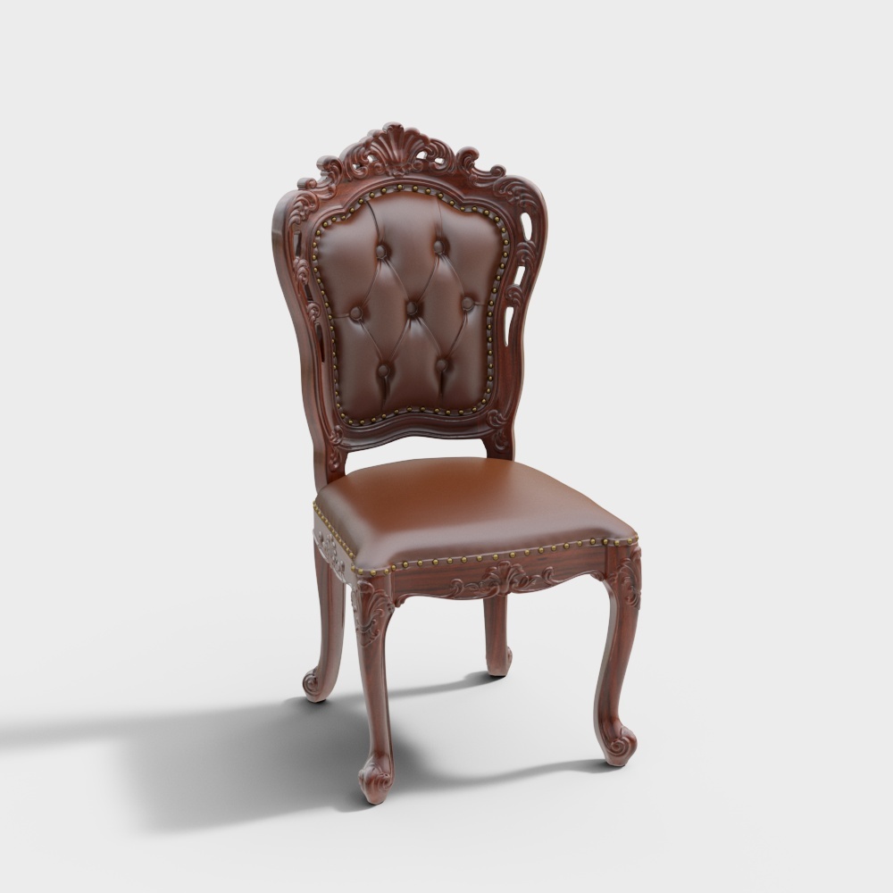 西洋餐桌七件套配套椅（奥氏黄檀 白酸枝）3D模型