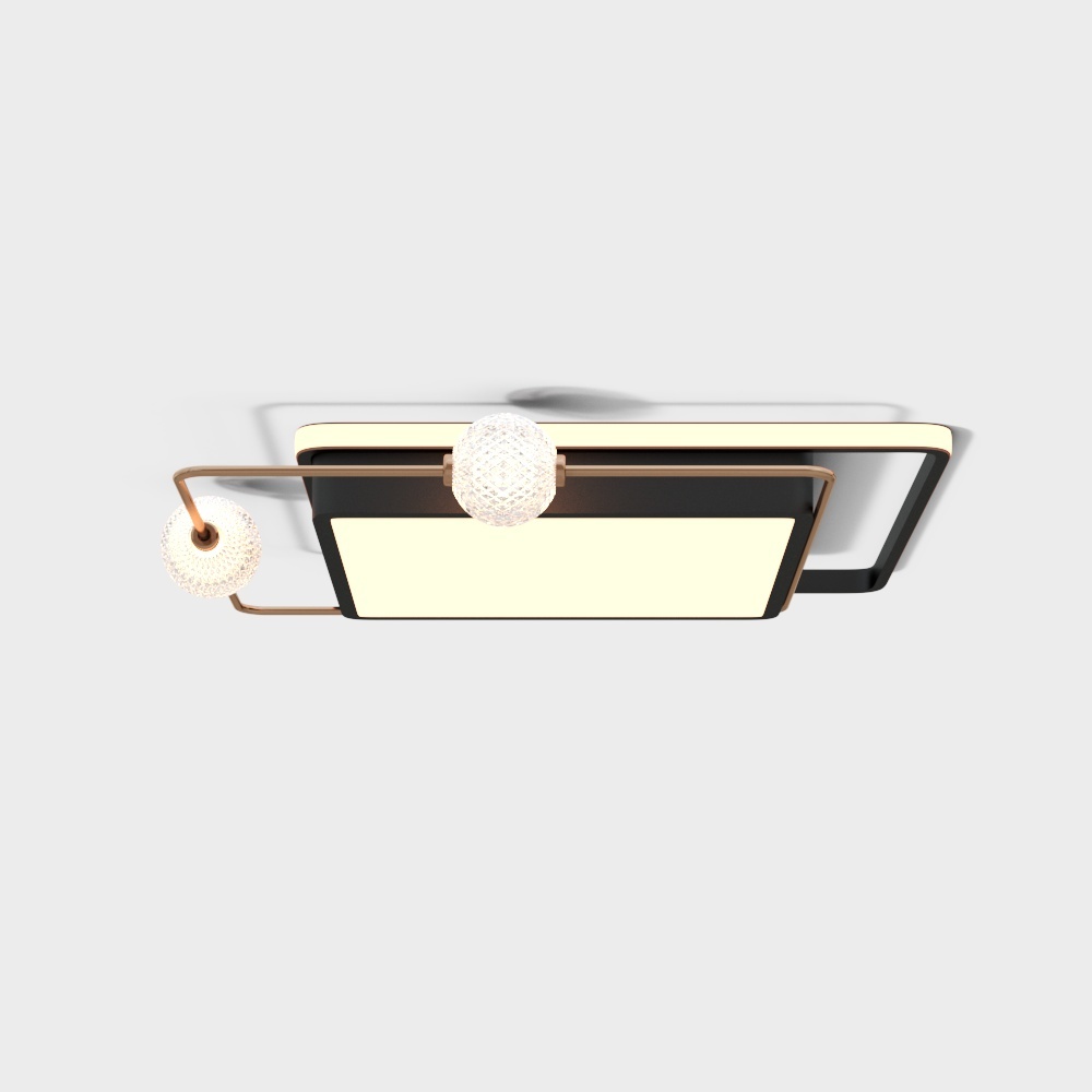 松伟灯饰-星际守望方690吸顶灯3D模型