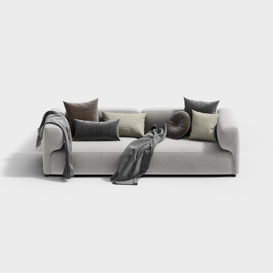 Modern Fabric Double Sofa