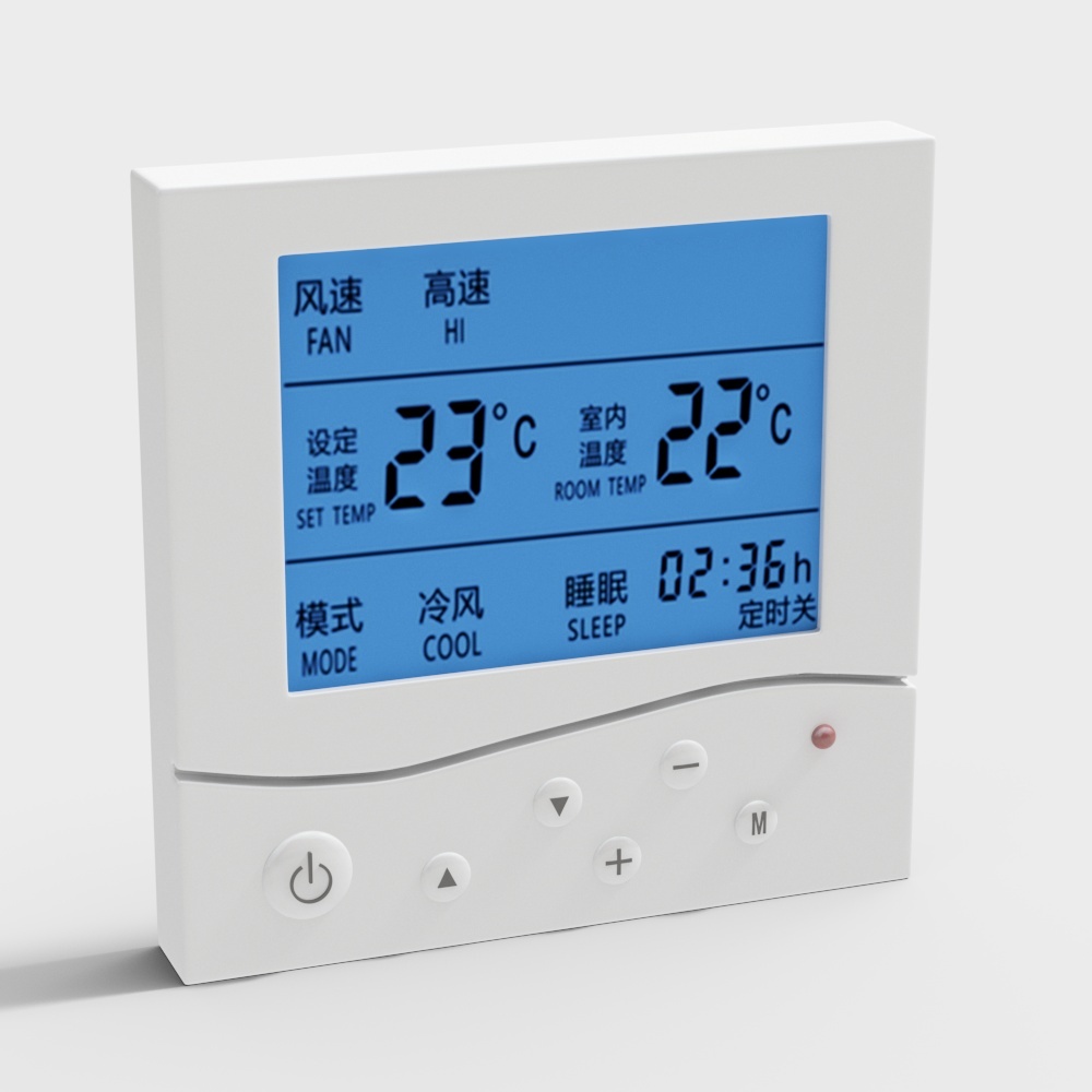 现代中央空调出风口-空调开关面板3D模型