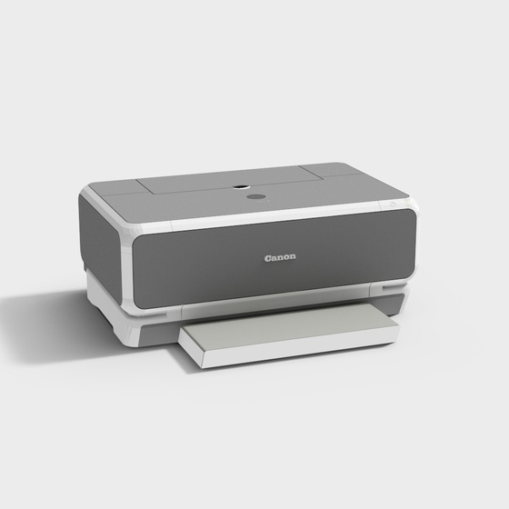 Modern Gray Printer 3D Model for Office Use