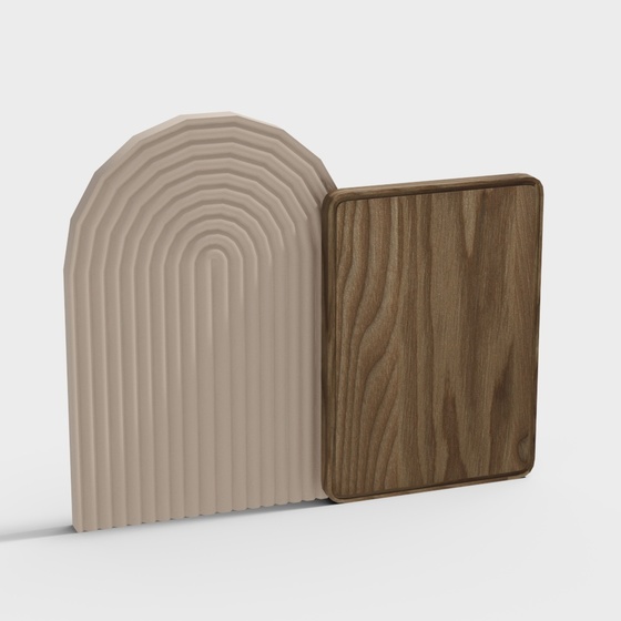 Beige Nordic Kitchen Cutting Board 3D Model