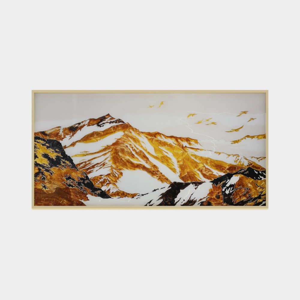臣萱全屋配画-珐琅彩画-背靠金山3D模型