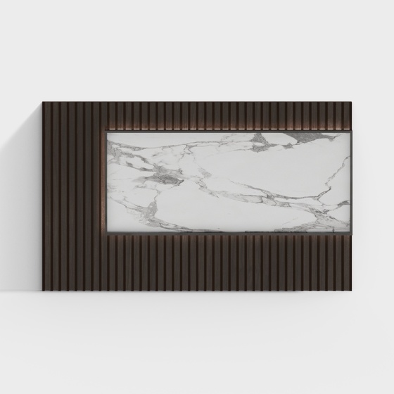 Marble rock panel TV wall