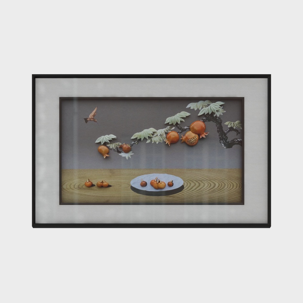 简上-新中式玉雕-餐厅装饰画-多福