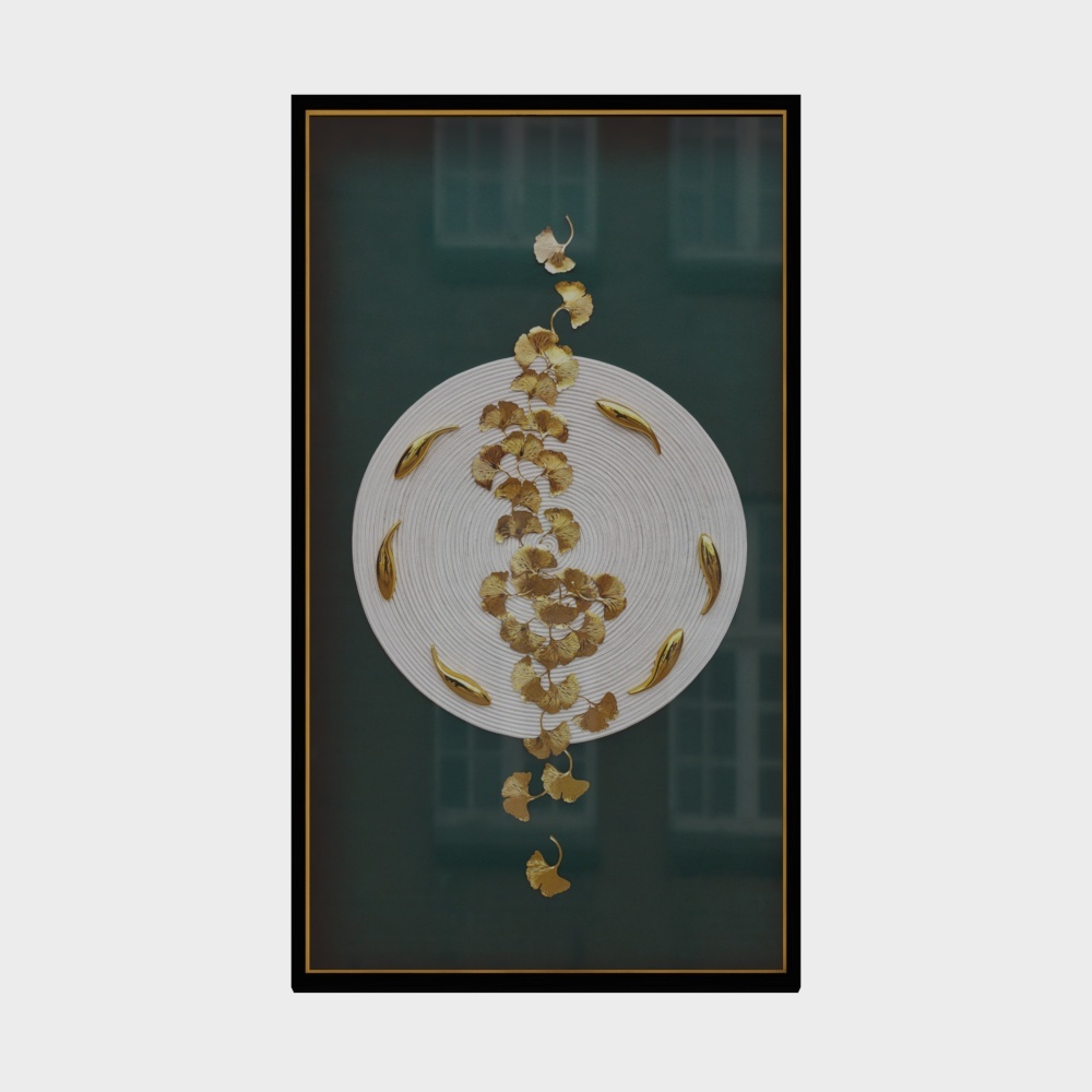 简上-实物装裱画-玄关装饰画-年年有余-青