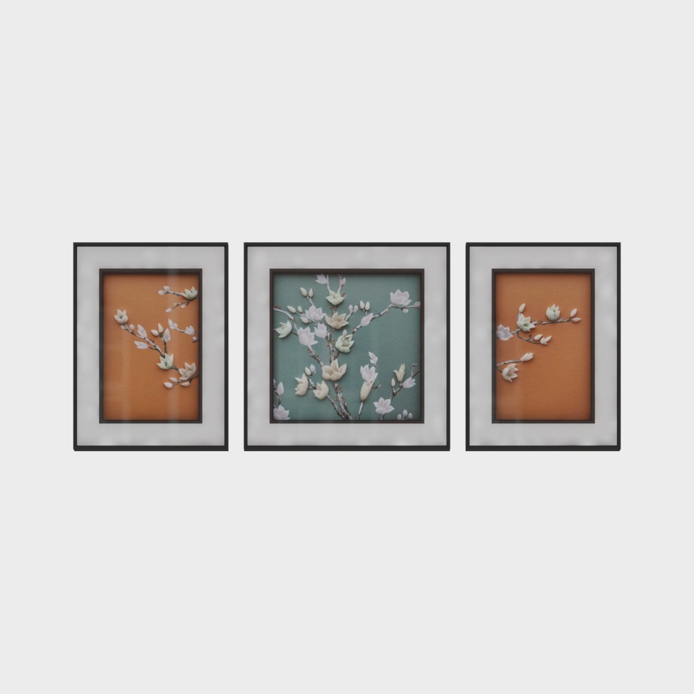 简上-新中式玉雕-客厅装饰画-春风满室