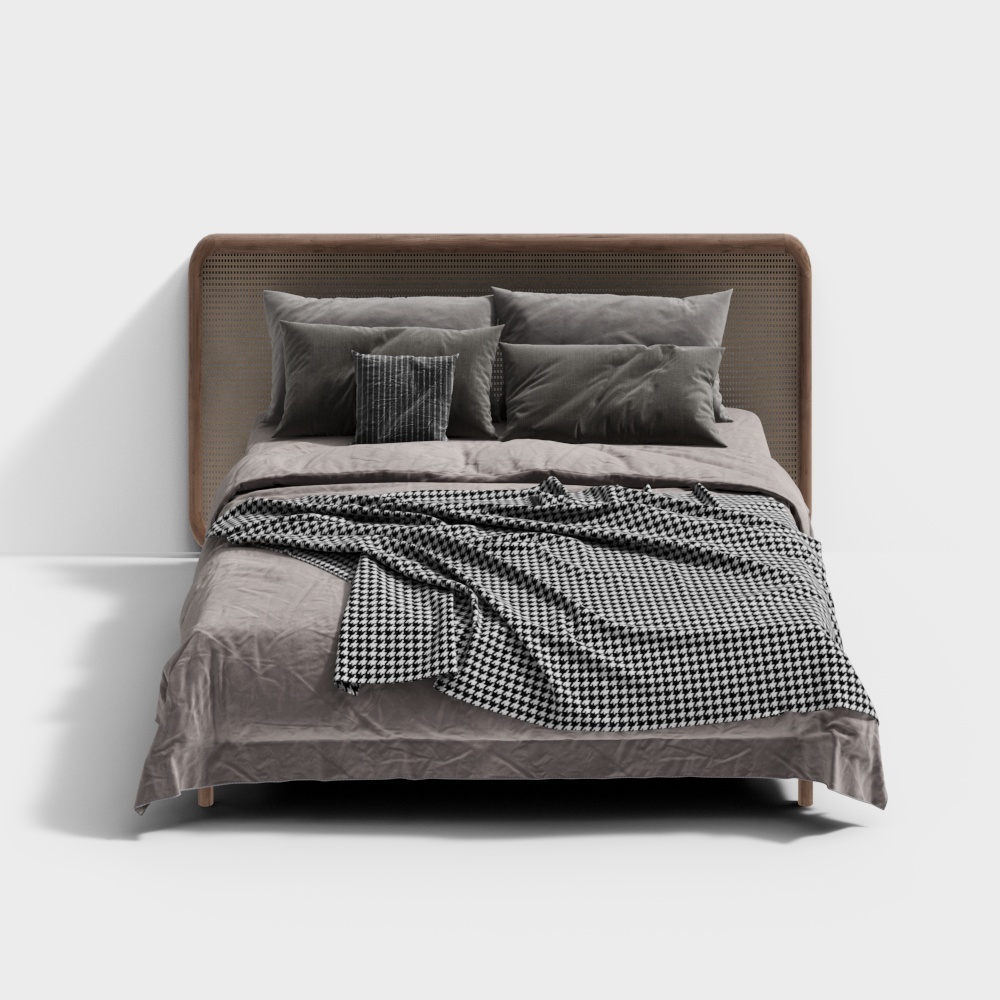 北欧卧室双人床3D模型
