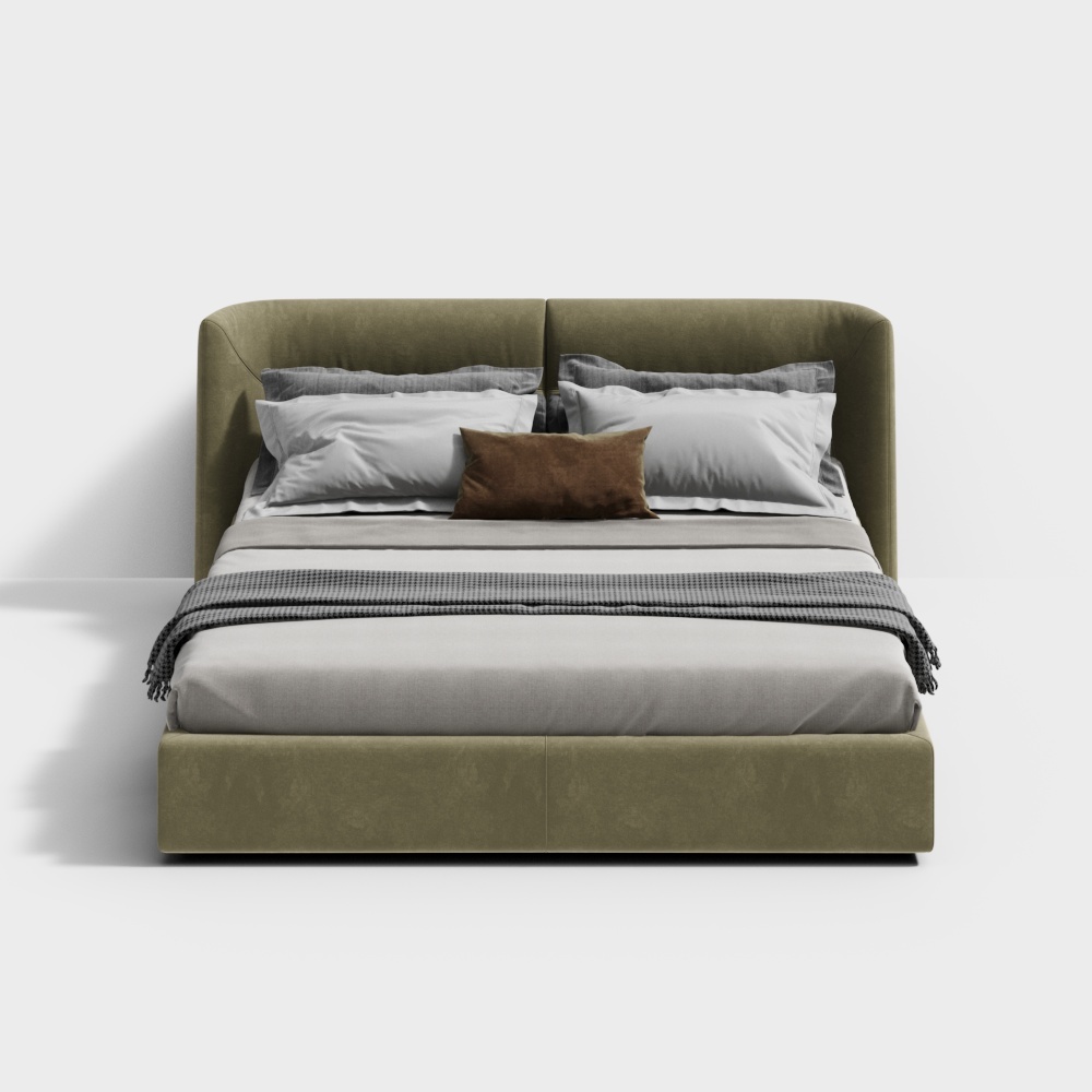 现代卧室-双人床3D模型