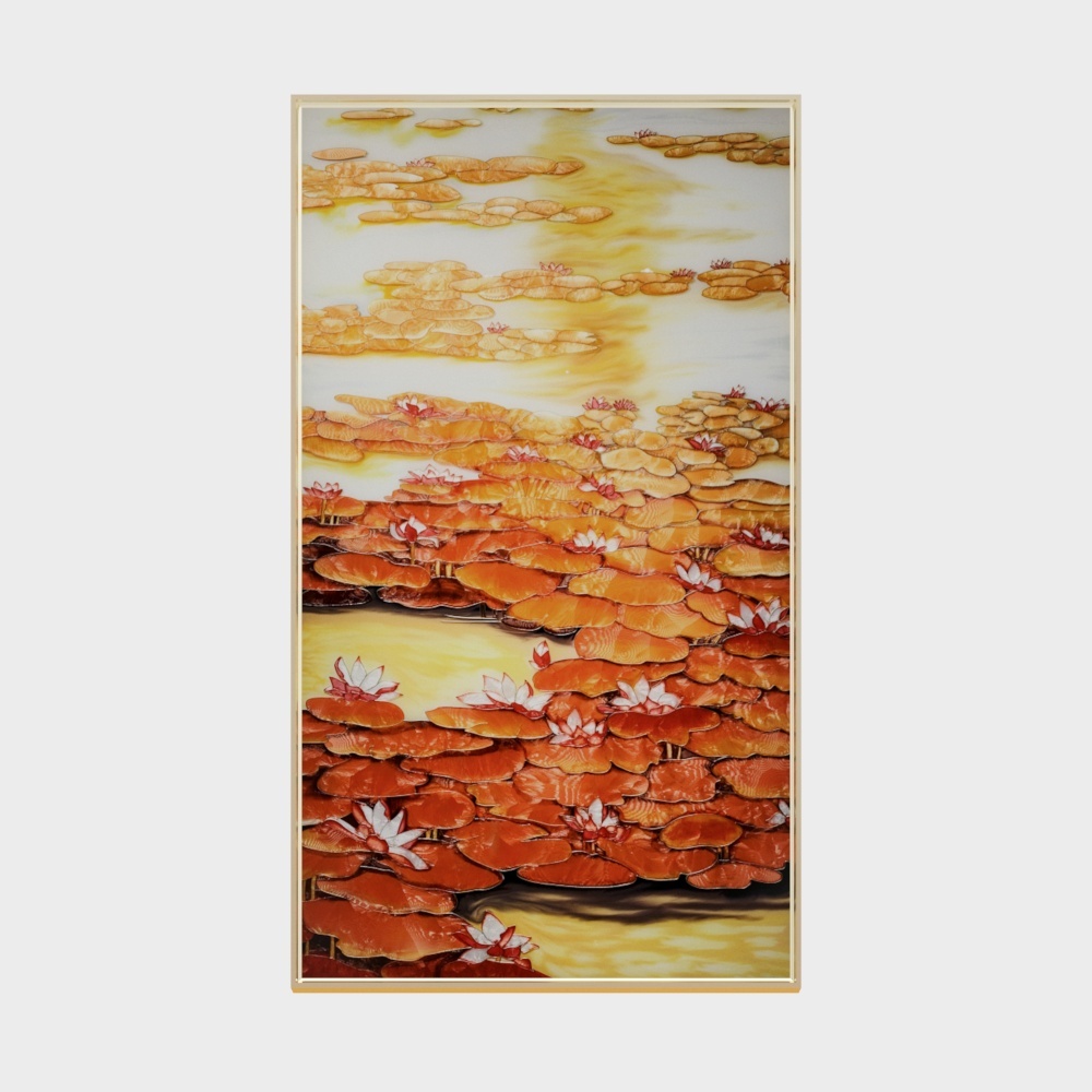 臣萱全屋配画-珐琅彩画-荷塘