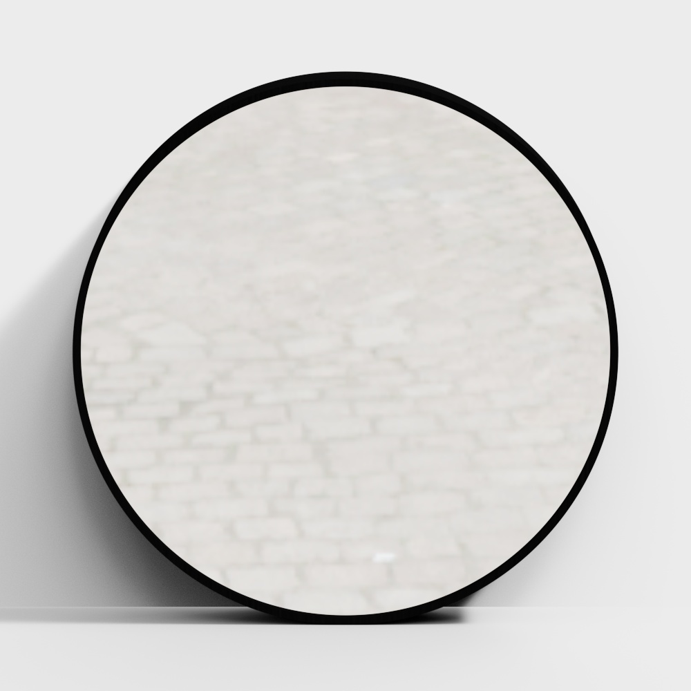 英科-铝合金装饰镜-圆镜磨砂黑AL057-500x500