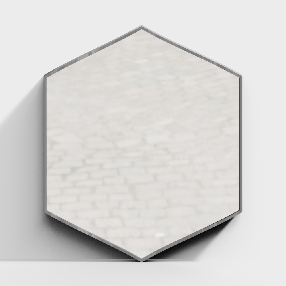 英科-铝合金装饰镜-六边镜菱形镜拉丝银AL065-600x7003D模型
