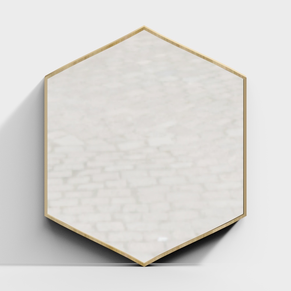 英科-铝合金装饰镜-六边镜菱形镜拉丝钛金AL065-600x700