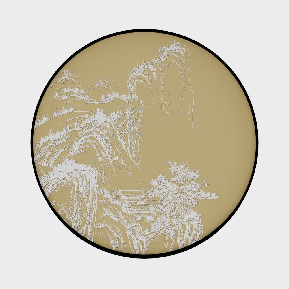 简上-立体肌理画-玄关装饰画-仙山阁楼B