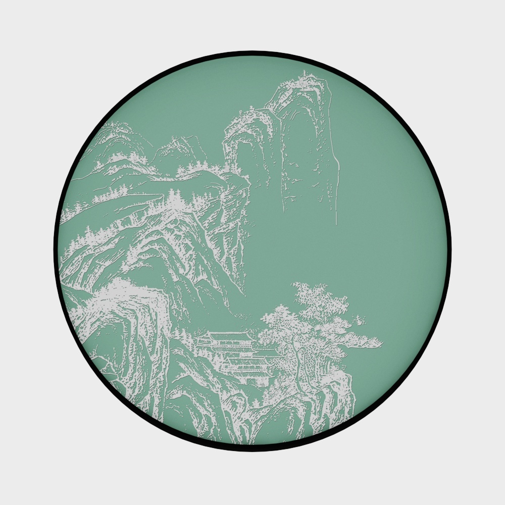 简上-立体肌理画-玄关装饰画-仙山阁楼A3D模型