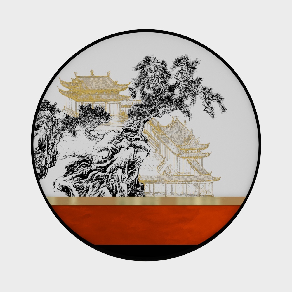 简上-立体肌理画-玄关装饰画-山中云阙B