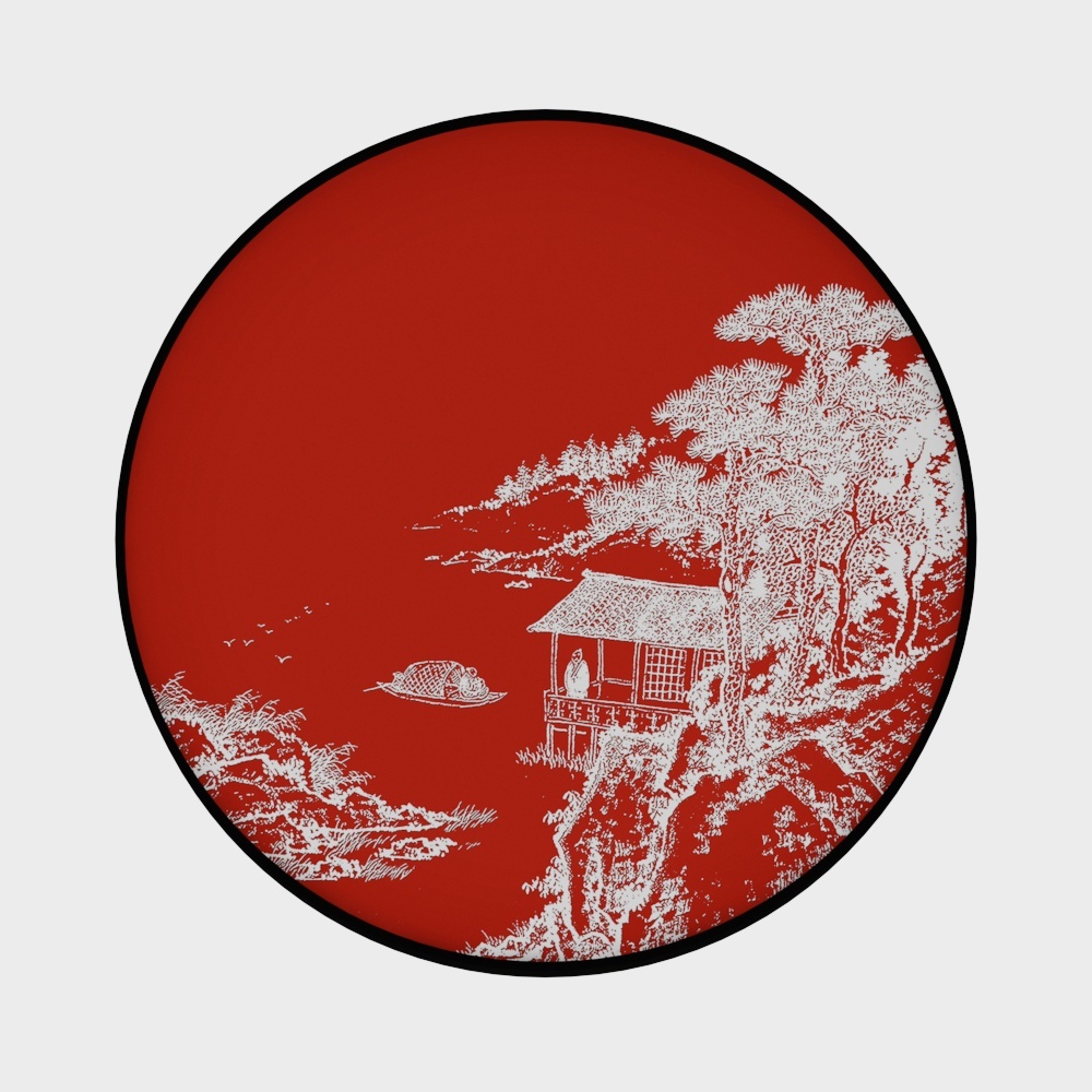 简上-立体肌理画-玄关装饰画-依山望水B3D模型