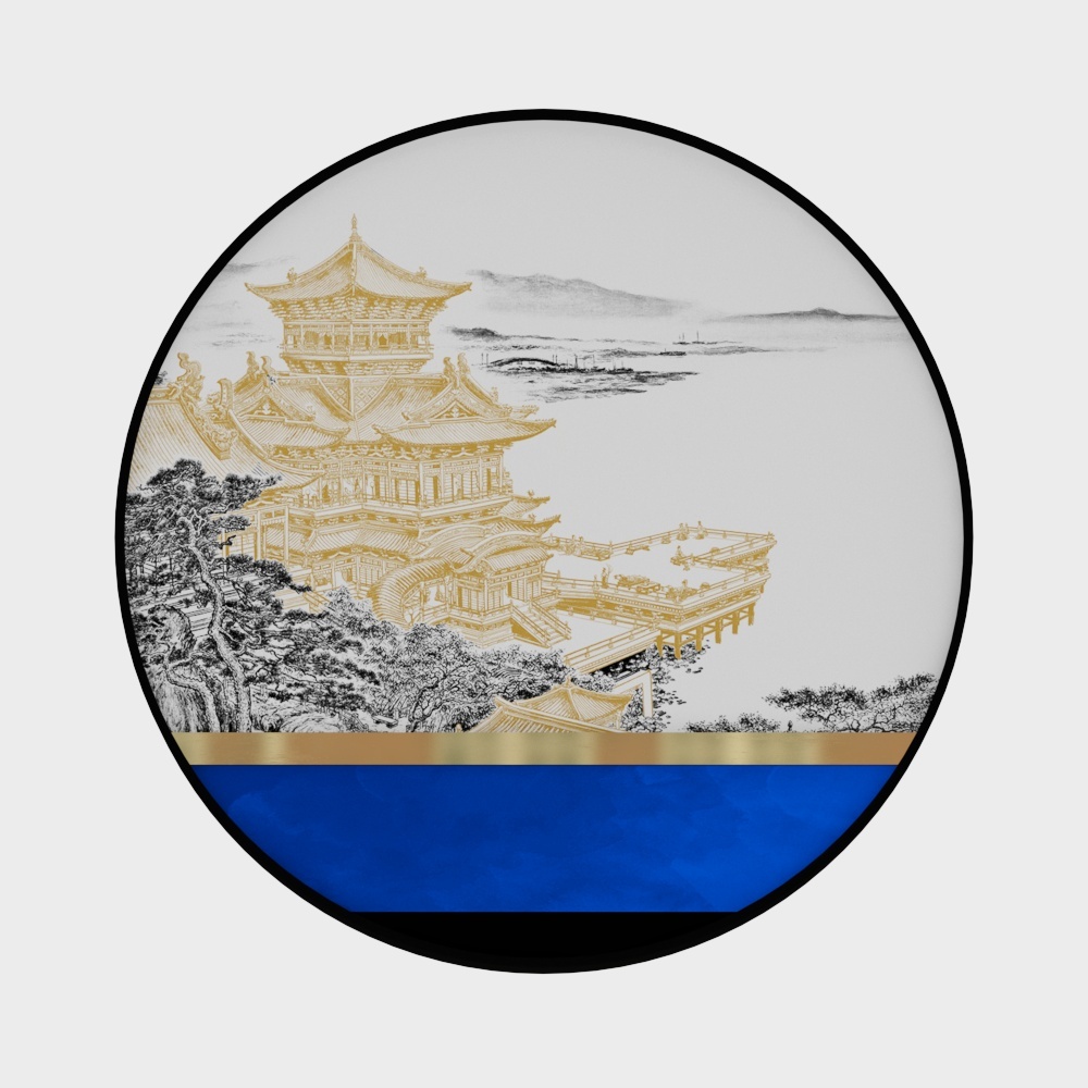简上-立体肌理画-玄关装饰画-重楼叠影C