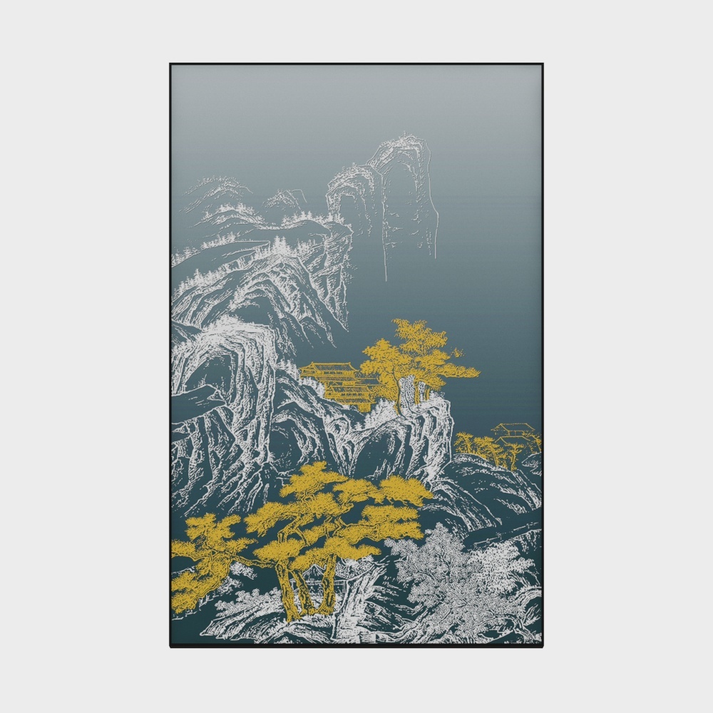 简上-立体肌理画-玄关装饰画-山栖谷隐A
