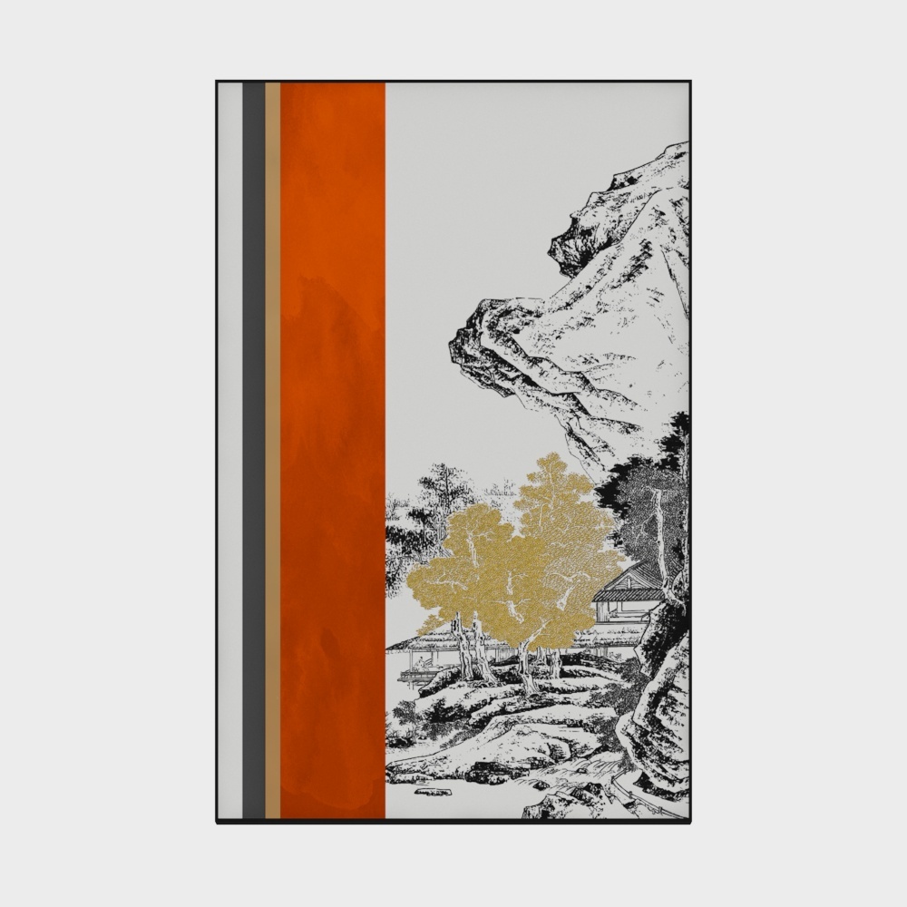 简上-立体肌理画-玄关装饰画-松山雅居B3D模型