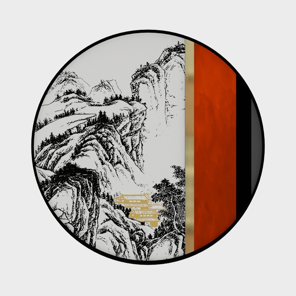简上-立体肌理画-玄关装饰画-仙山阁楼C3D模型