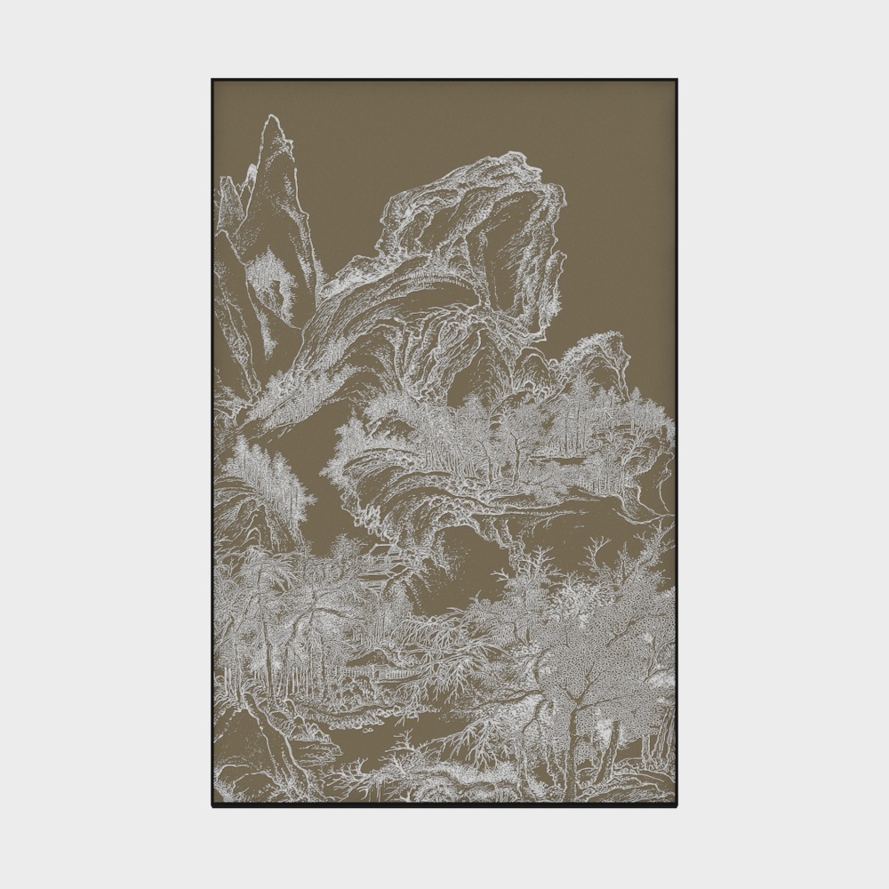 简上-立体肌理画-玄关装饰画-避世绝俗