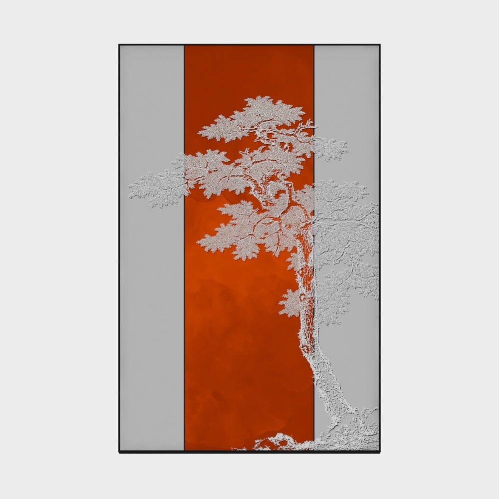 简上-立体肌理画-玄关装饰画-松柏之茂A