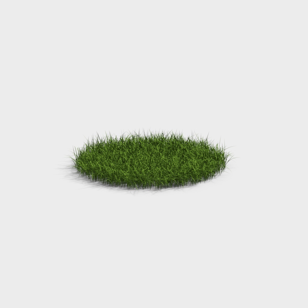 现代草地草坪-圆草坪3D模型