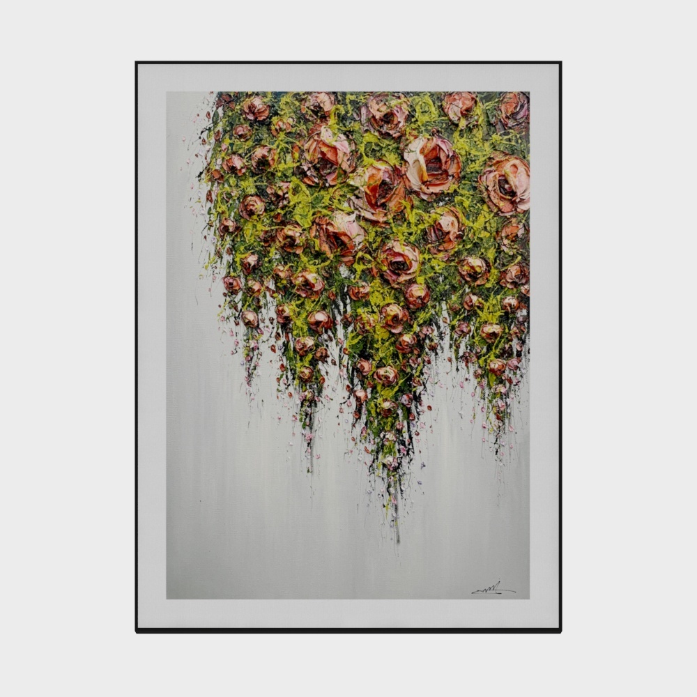 简上-高端油画-玄关装饰画-红蔷薇