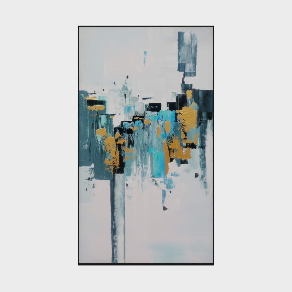 简上-高端油画-玄关装饰画-蓝色印象A3D模型