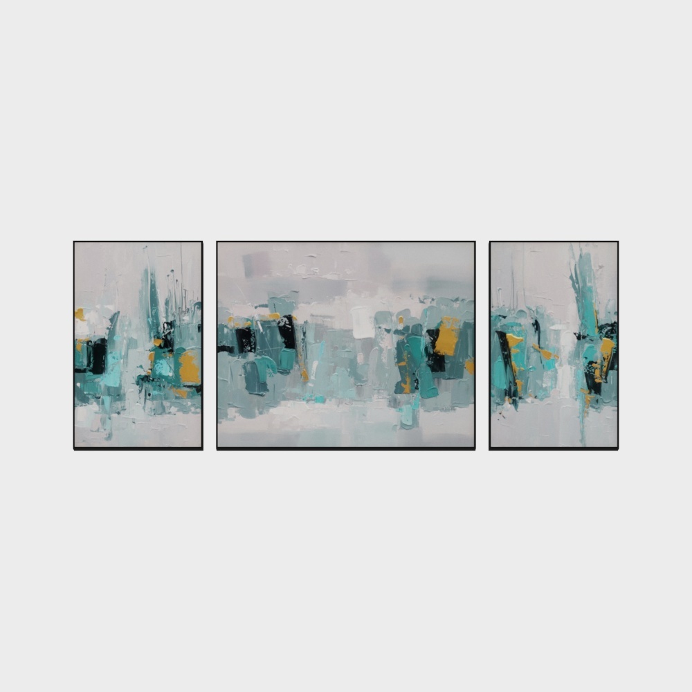 简上-高端油画-客厅装饰画-蓝色印象A