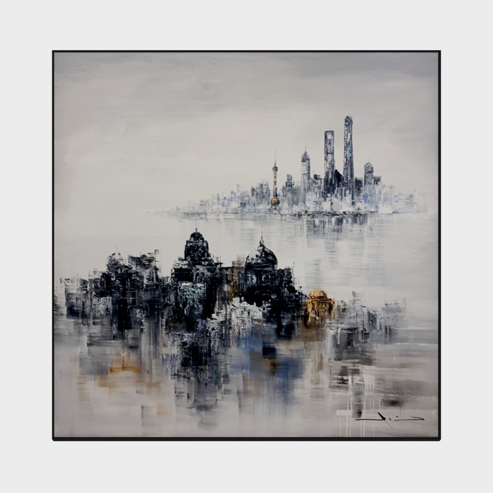 简上-高端油画-玄关装饰画-摩登都市A